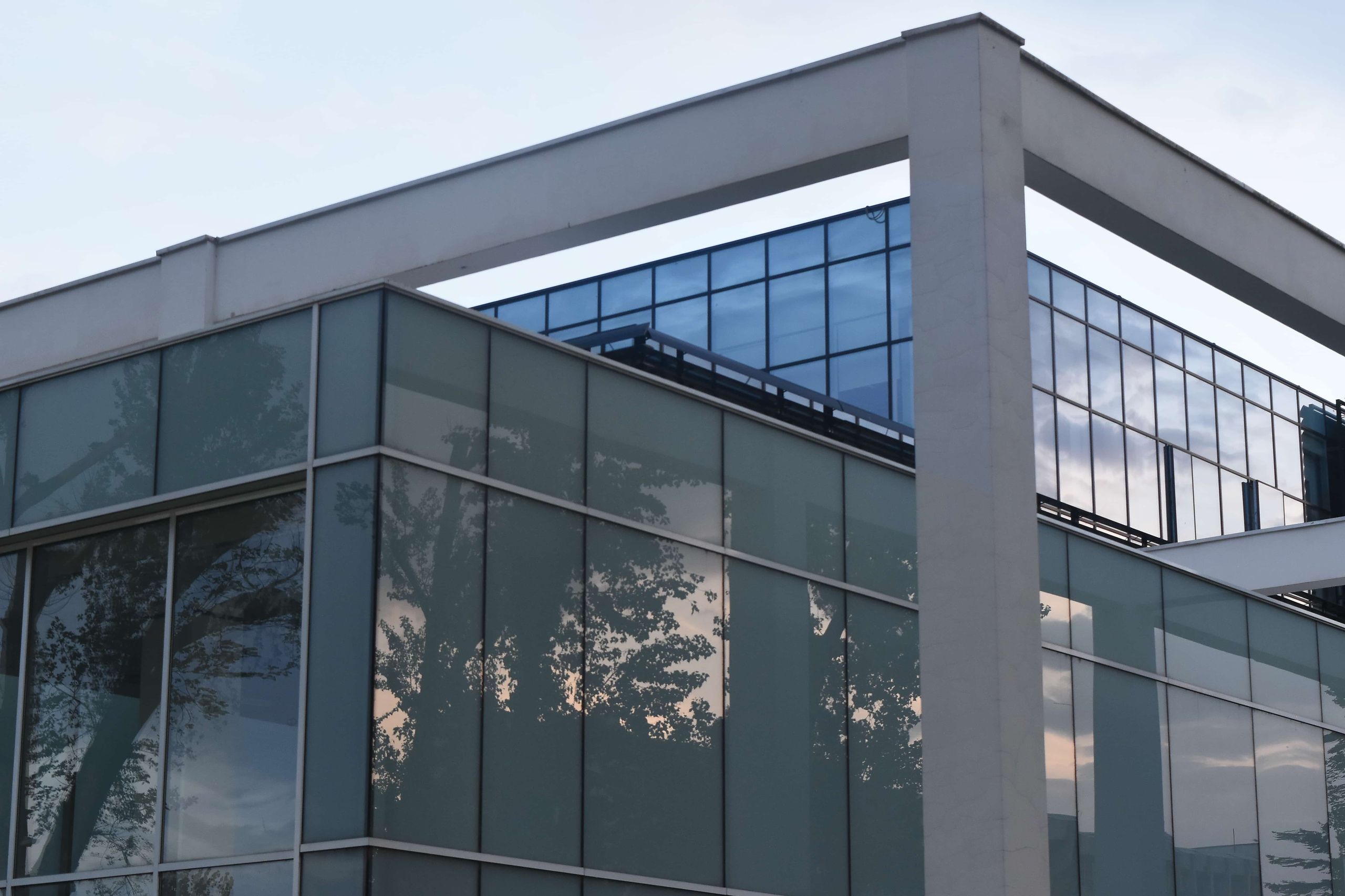 Modern architectural glass building