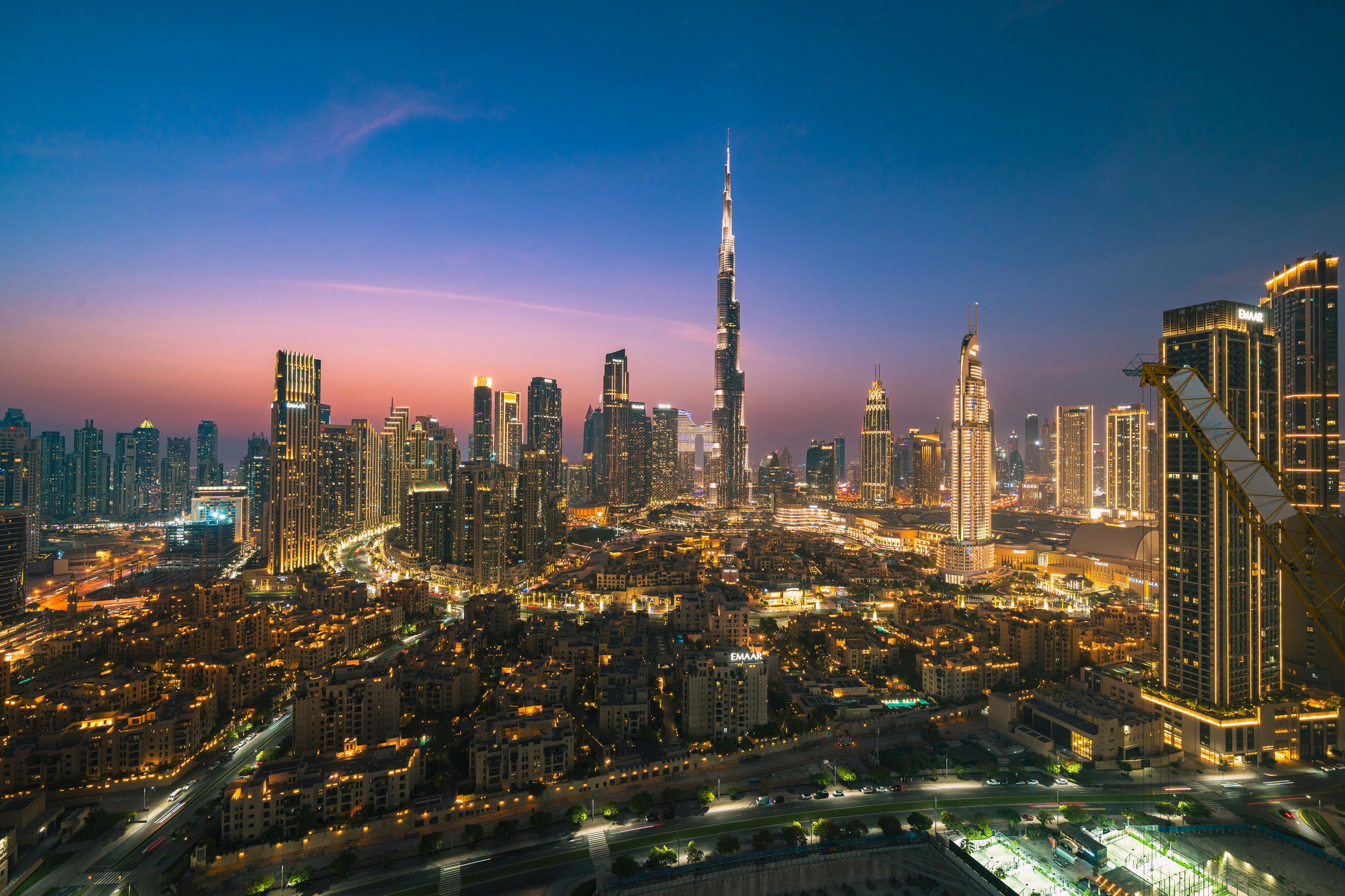 Dubai skyline at twilight
