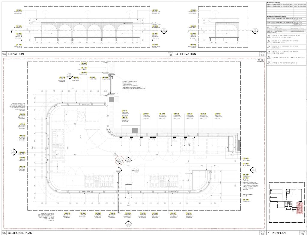 Show Kitchen — Sectional Plan, Elevations & Detail Package