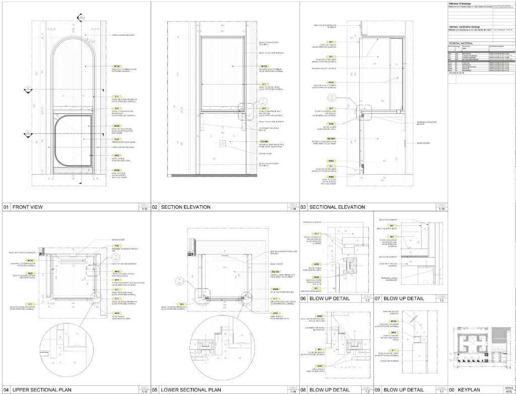 Arched Wardrobe — Front View, Sections & Blow-Up Details