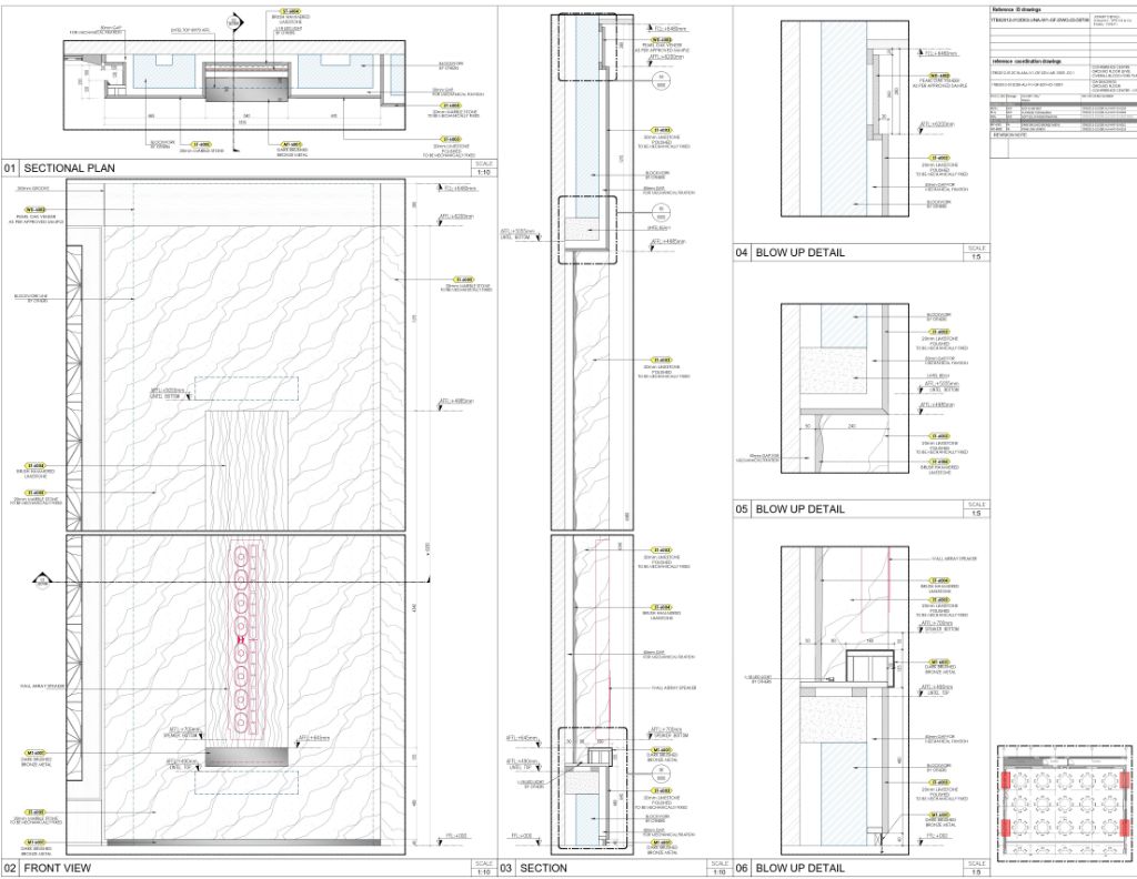 Luxury Hotel — Stone Feature Wall Elevation & Details